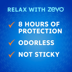 ZEVO On-Body odorless, non-sticky formula protects skin without residue.