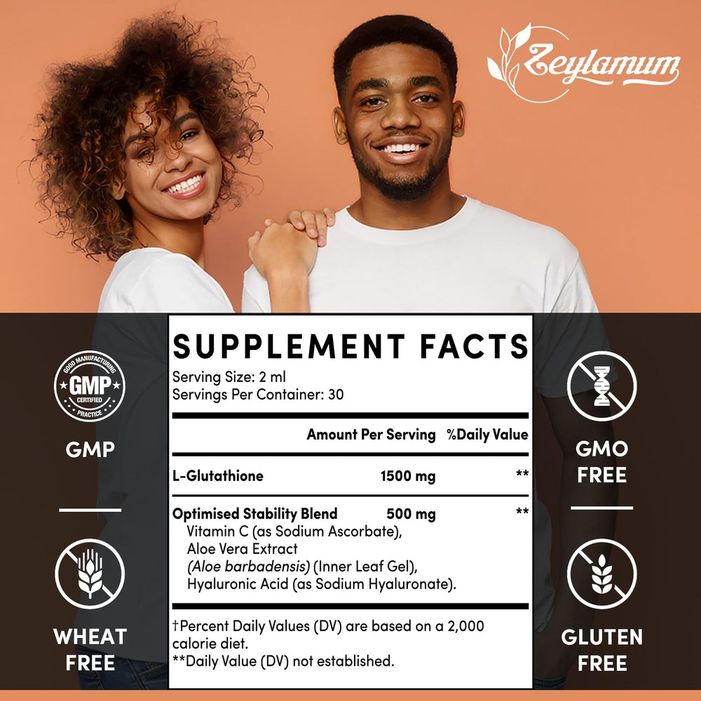 Zeylamum 2000mg glutathione liquid drops for easy daily use