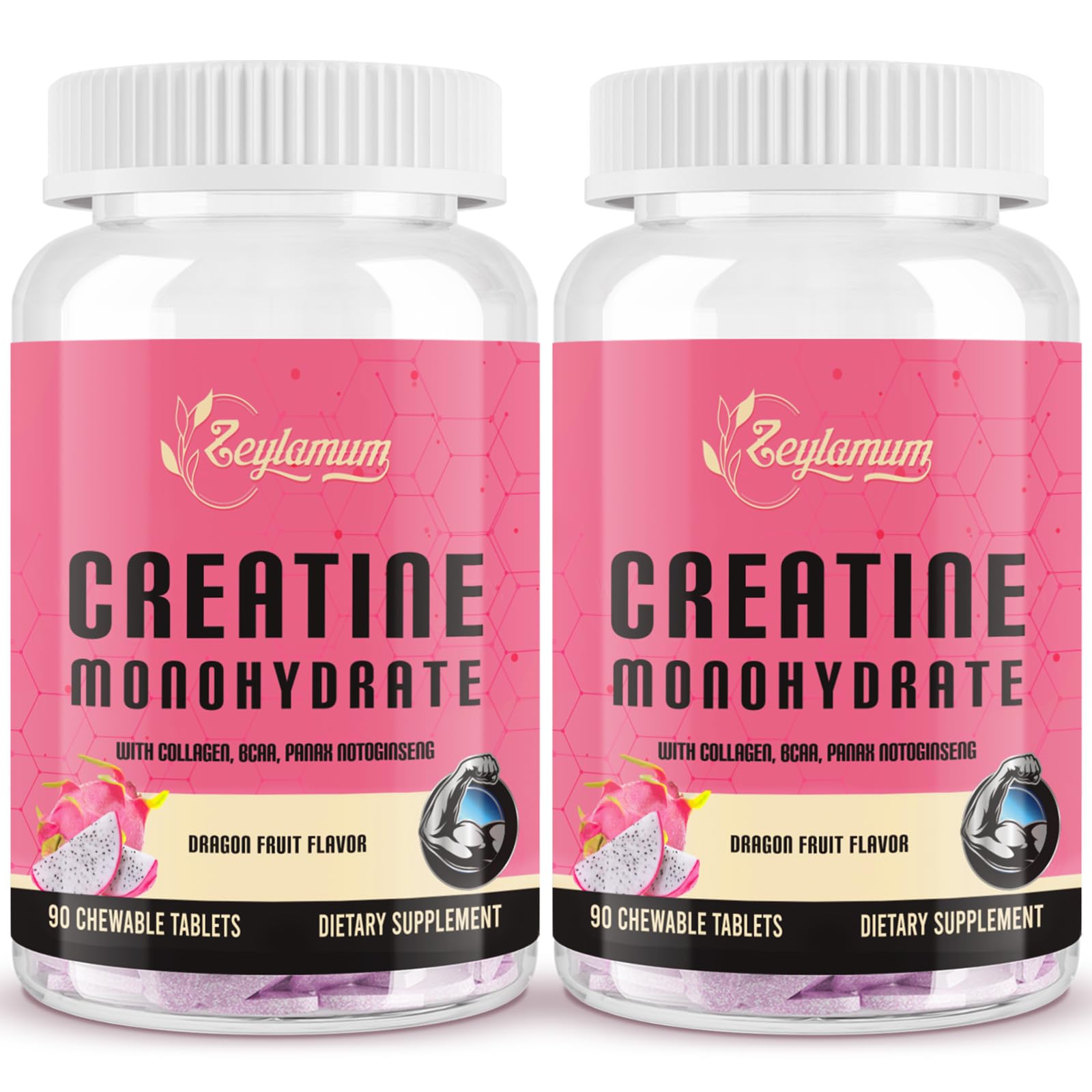 Zeylamum Creatine Chews dragon fruit pack for convenient daily energy and recovery.
