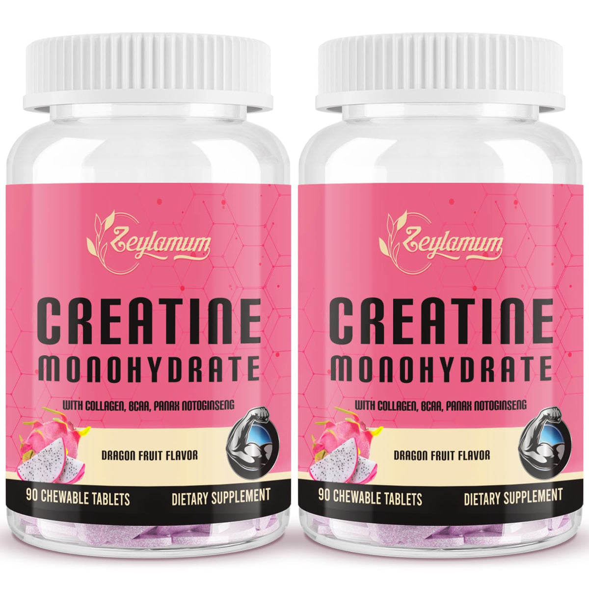 Zeylamum Creatine Chews dragon fruit pack for convenient daily energy and recovery.