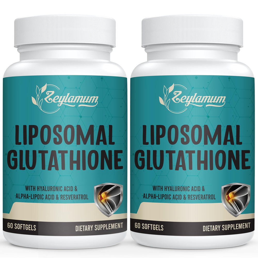 Zeylamum liposomal glutathione softgels bottle highlights high-dose antioxidant support