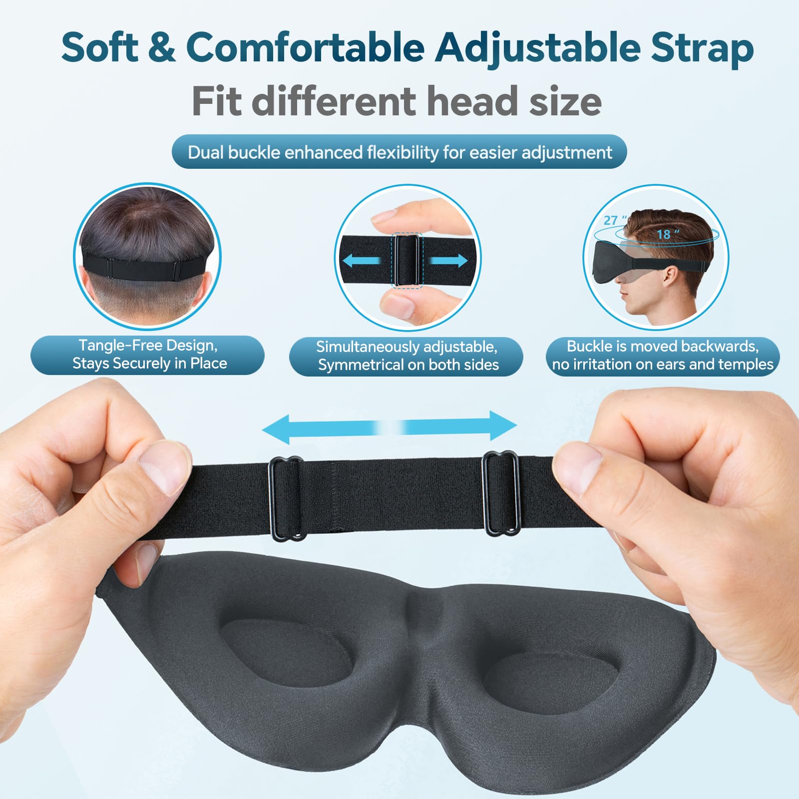 ZGGCD Sleep Mask ideal for travel, naps, and meditation.
