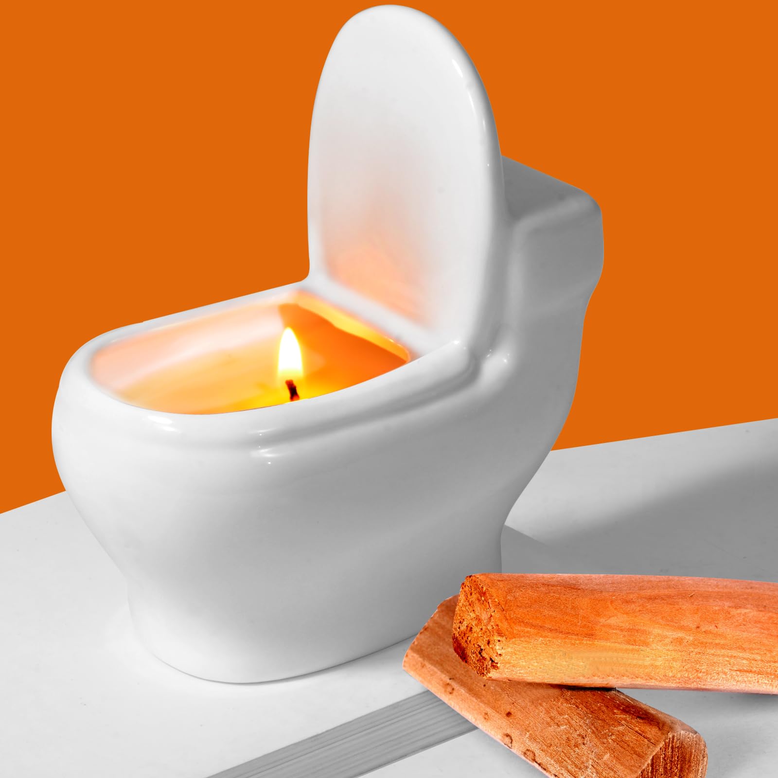 zhanghe toilet-shaped candle showcases playful bathroom decor with long burn time
