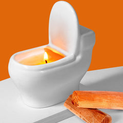 zhanghe toilet-shaped candle showcases playful bathroom decor with long burn time