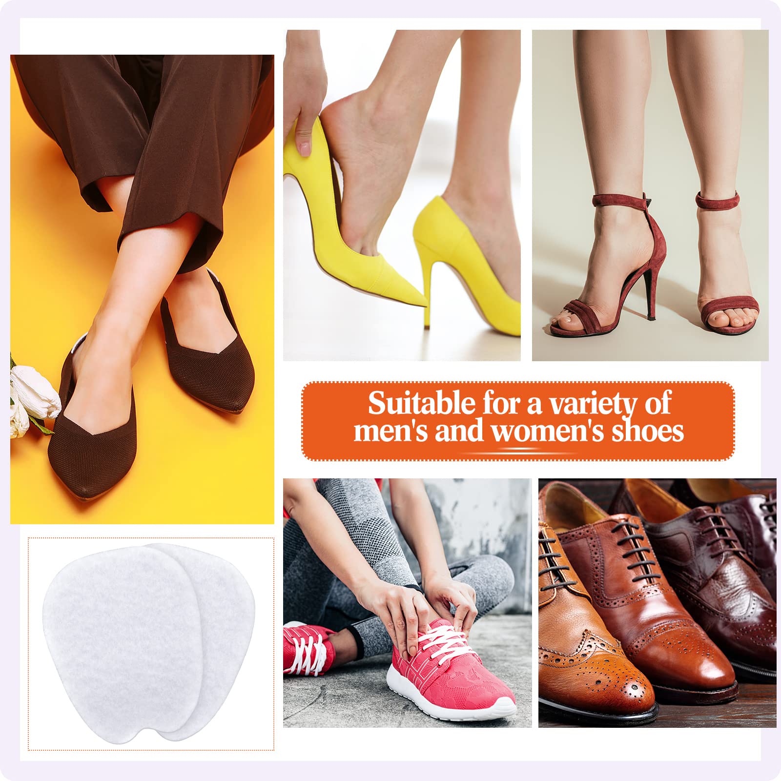 Zhanmai pads easy to use: peel, stick, and wear any shoe.