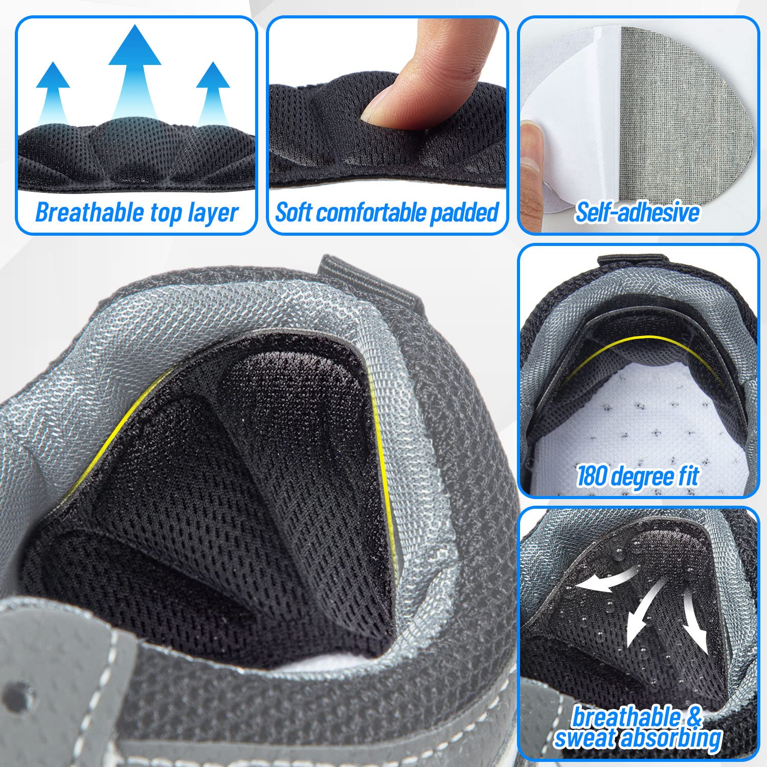ZHBDMGK self-adhesive heel pad sticks firmly during wear.