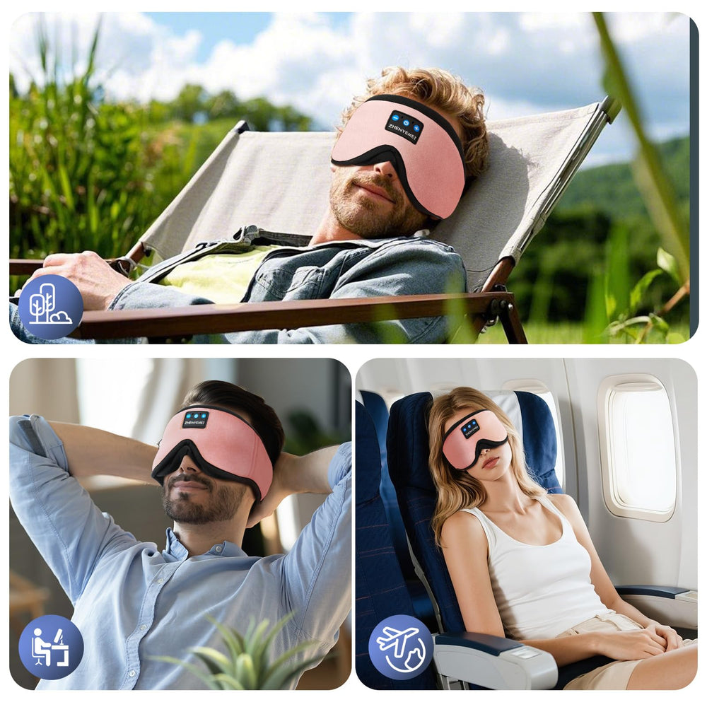 ZHENYEMEI side-sleeper compatible design reduces eye pressure for comfort.