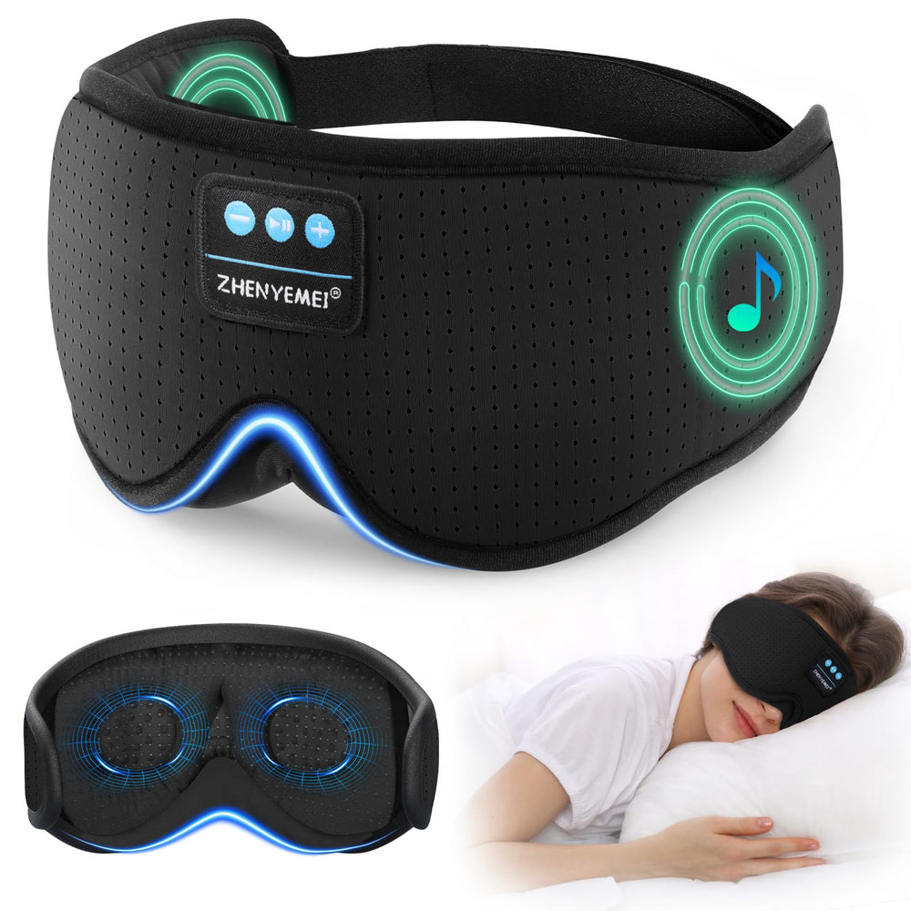 ZHENYEMEI 3D sleep mask with Bluetooth headphones for wireless listening