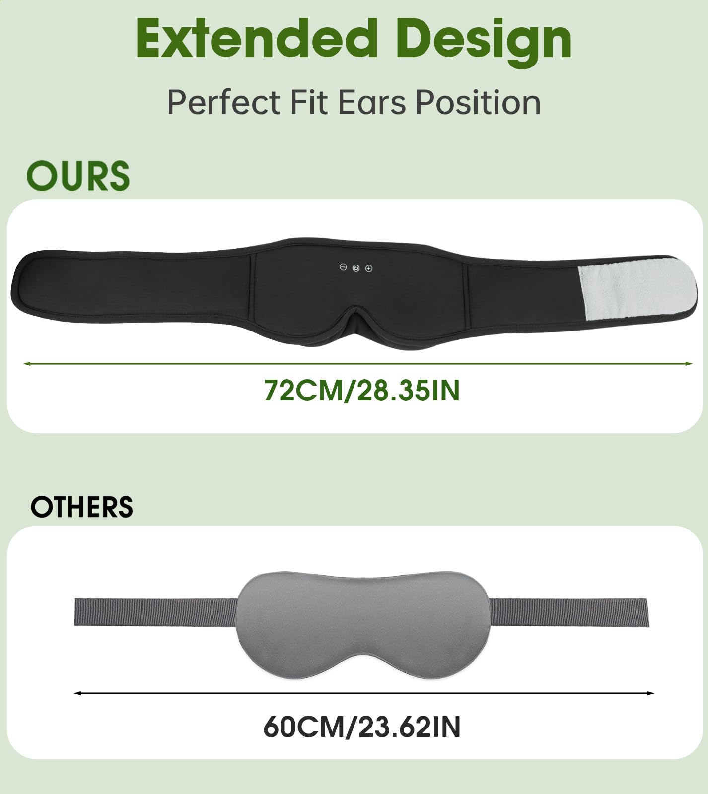 ZHENYEMEI long 70cm band fits many head sizes with comfort