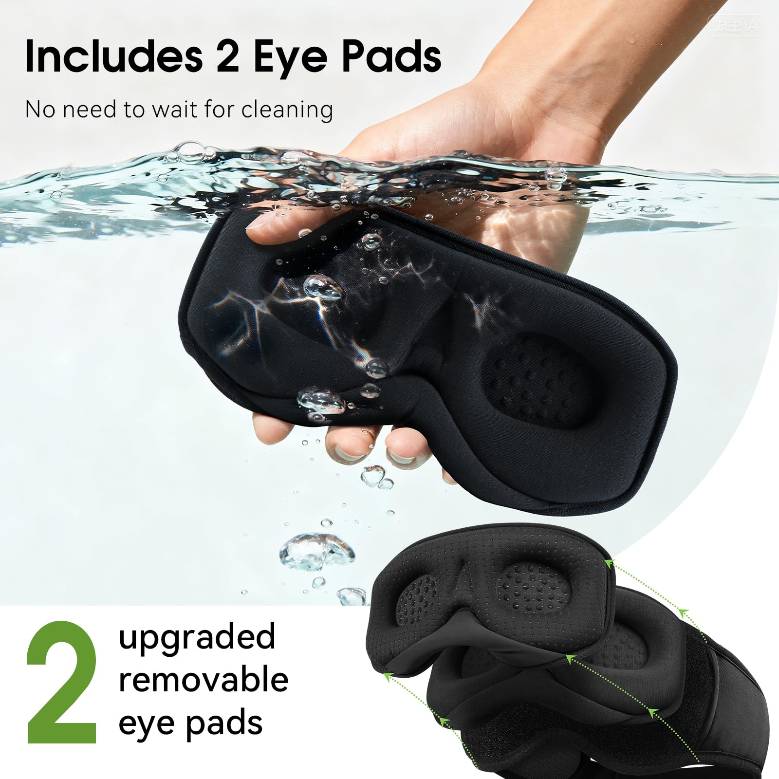 ZHENYEMEI removable 3D eye cups shown for easy cleaning and replacement