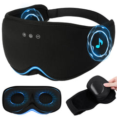 ZHENYEMEI sleep mask with wireless headphones in black blocks light for focused rest
