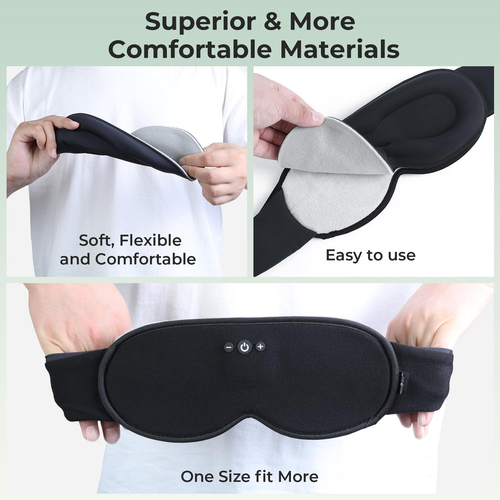 ZHENYEMEI wireless sleep mask headphones enable hands-free listening.