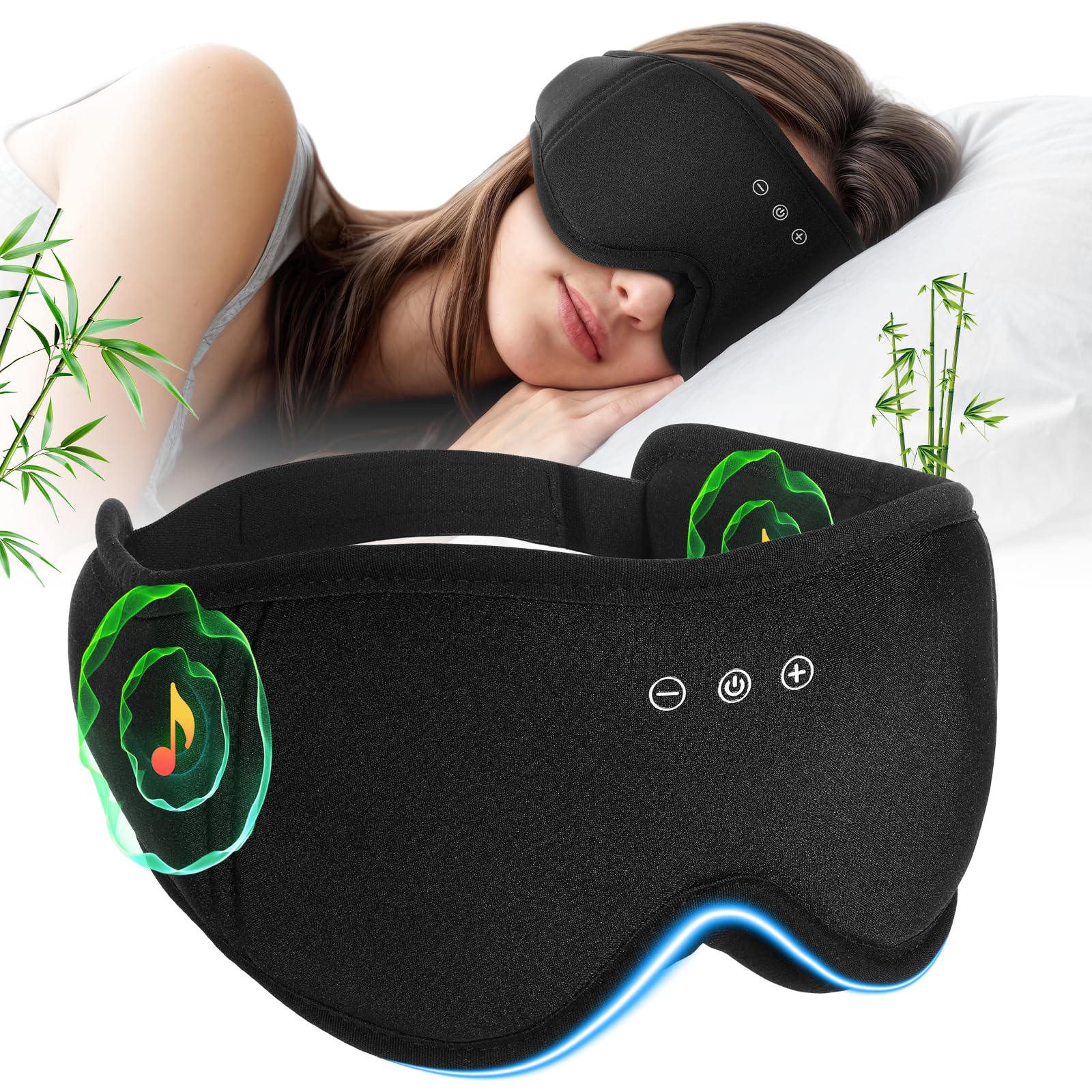 ZHENYEMEI Bluetooth sleep mask headphones for travel listening