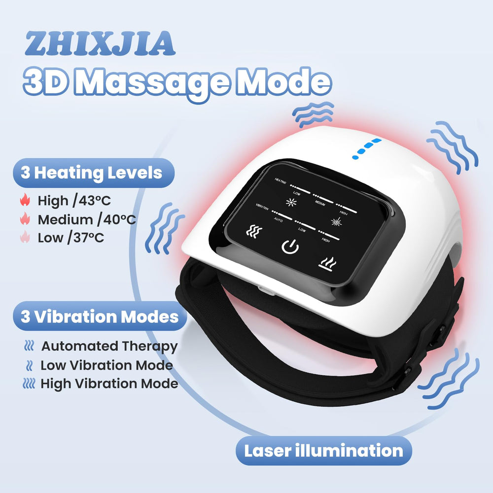 ZHIXJIA Knee Massager provides three heating levels for personalized warmth.