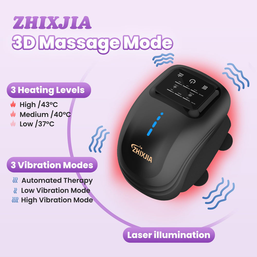 ZHIXJIA knee massager worn on knee demonstrates full wrap fit during use
