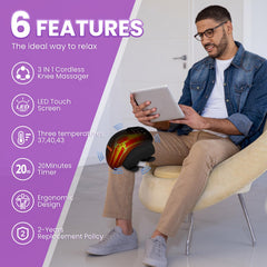 ZHIXJIA knee massager side view shows slim ergonomic wrap for comfortable wear