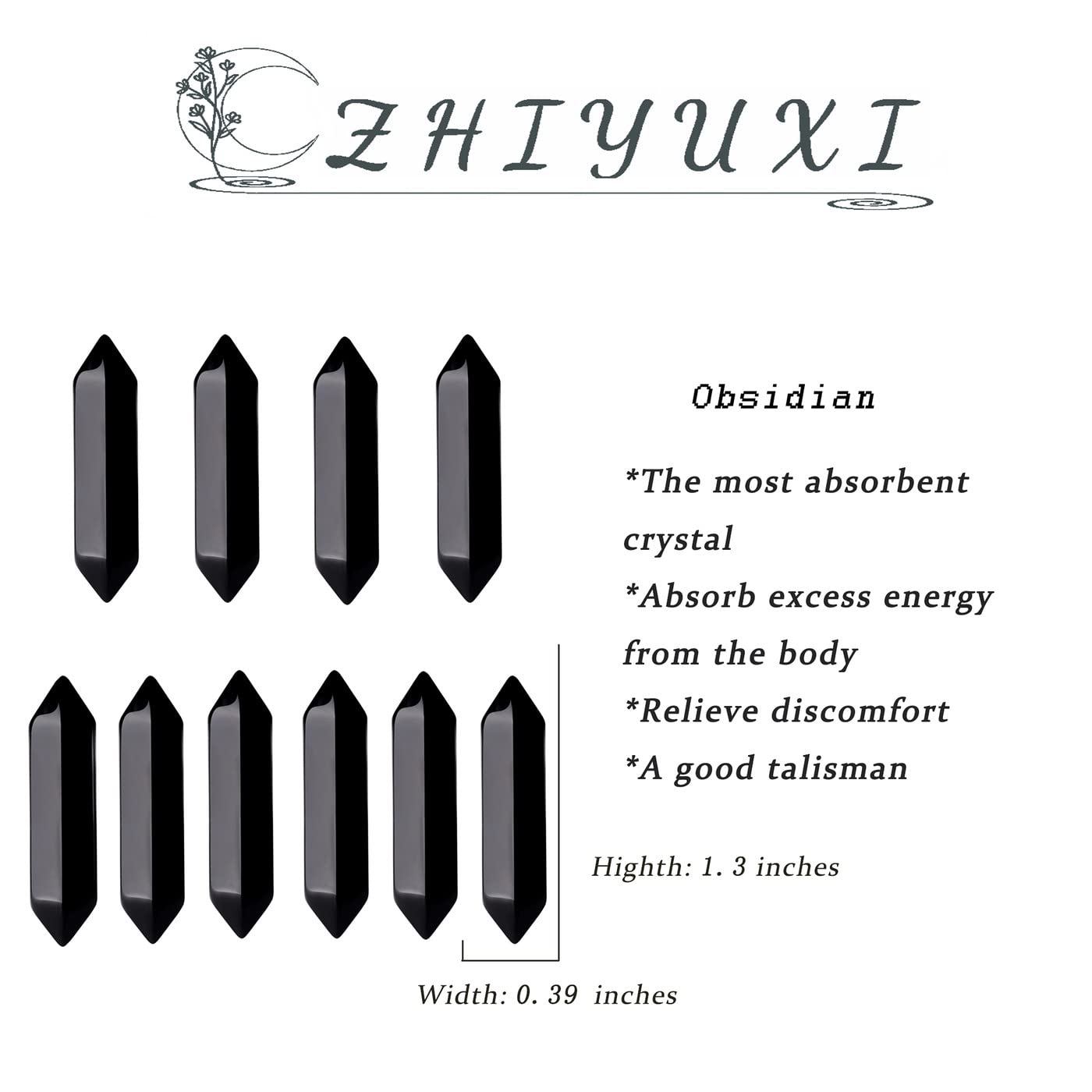 ZHIYUXI energy decor obsidian crystal set for yoga and Reiki.