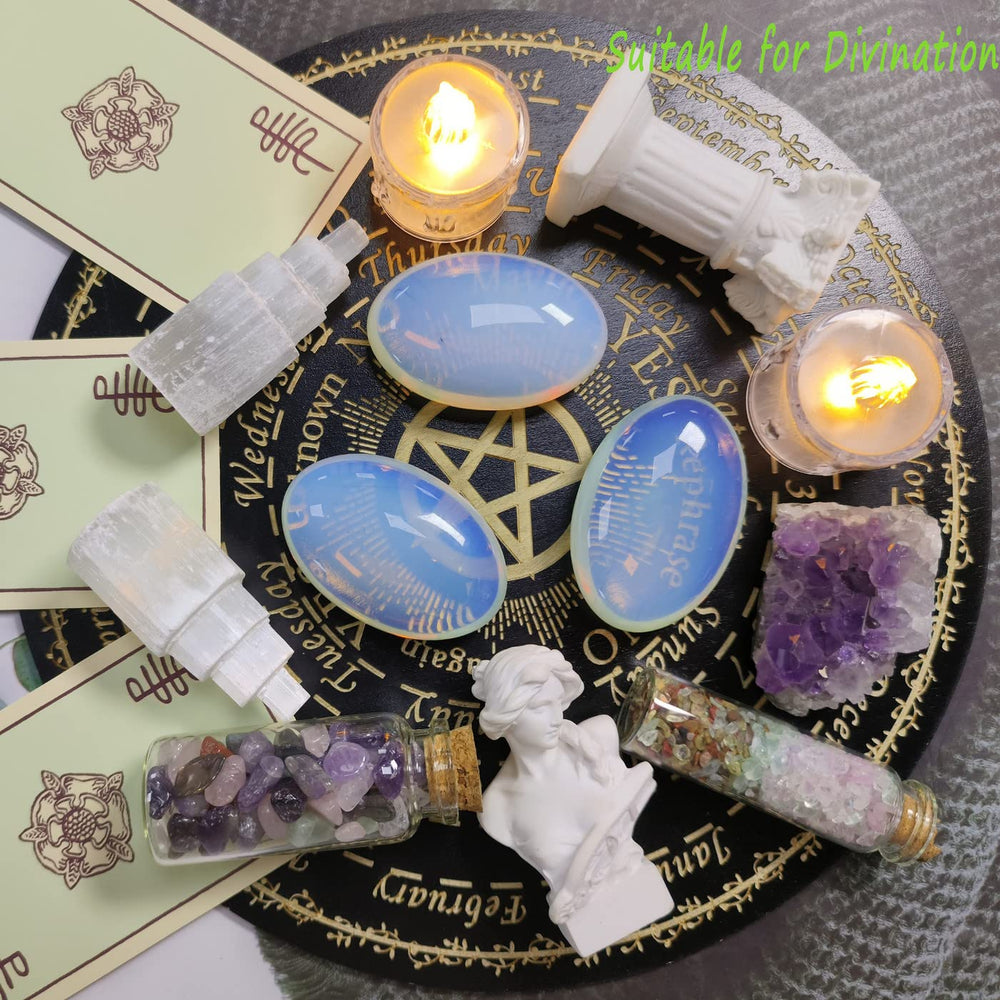 ZHIYUXI Opalite palm stone during meditation sessions