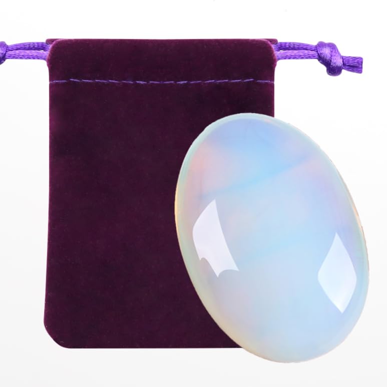 ZHIYUXI Opalite palm stone in oval shape for calming energy balance