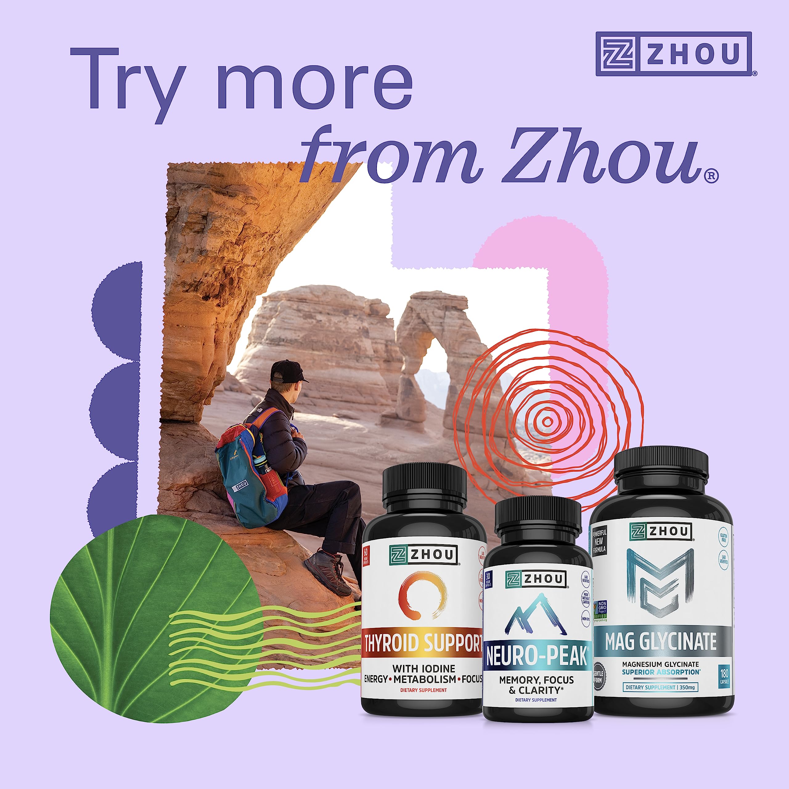 ZHOU Bloat Blast+ bottle highlights vegan, gluten-free formula for dietary compatibility.