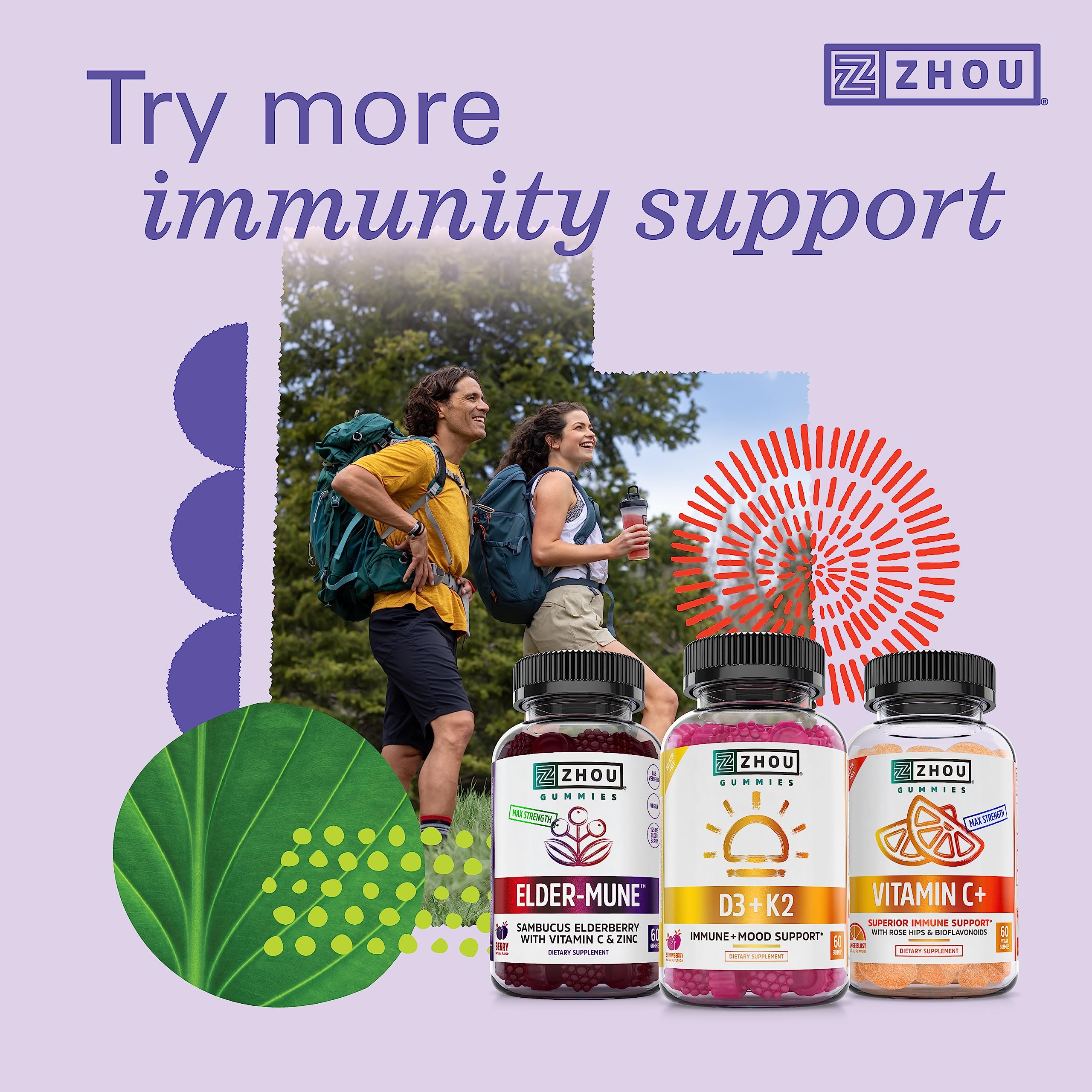 Zhou Daily Boost vegan capsules near ingredients like folate and biotin.