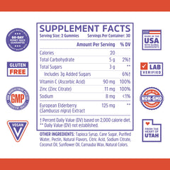 Close-up of Zhou Elder-Mune gummies with delicious berry flavor for daily immune support.