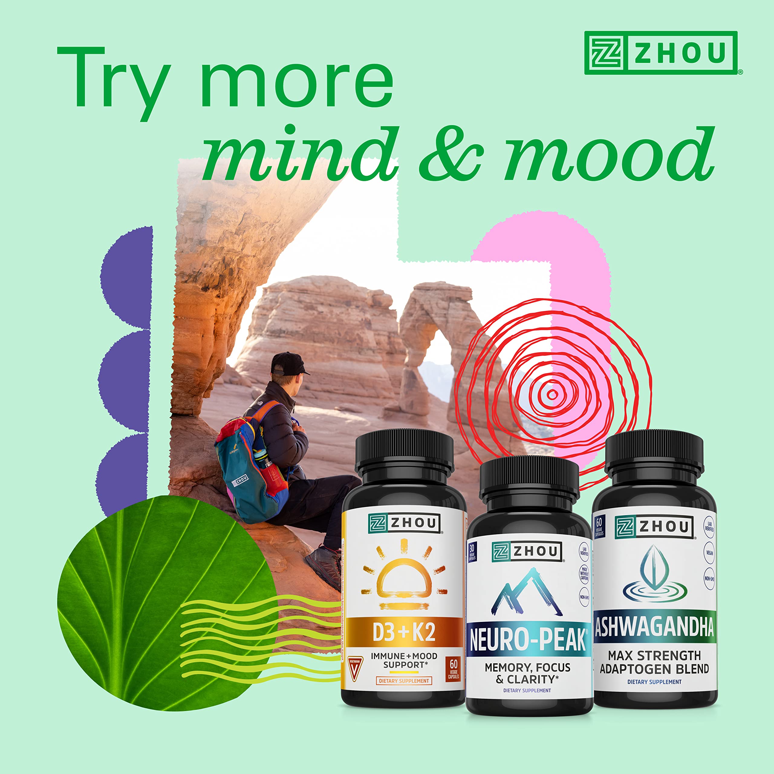 Hero packaging image of Zhou Energy + Focus with modern design and branding.