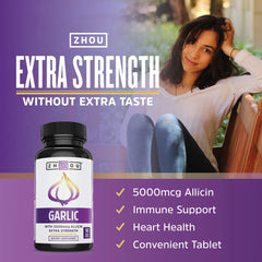 Zhou Garlic with Allicin enteric-coated tablet image for stomach-safe delivery