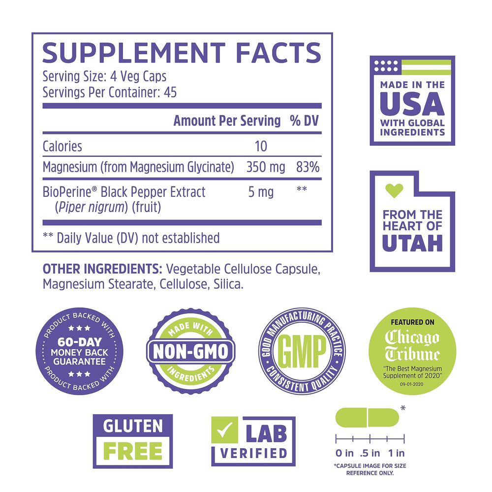 Zhou Magnesium Glycinate capsules closeup demonstrates high bioavailability for muscle relaxation.