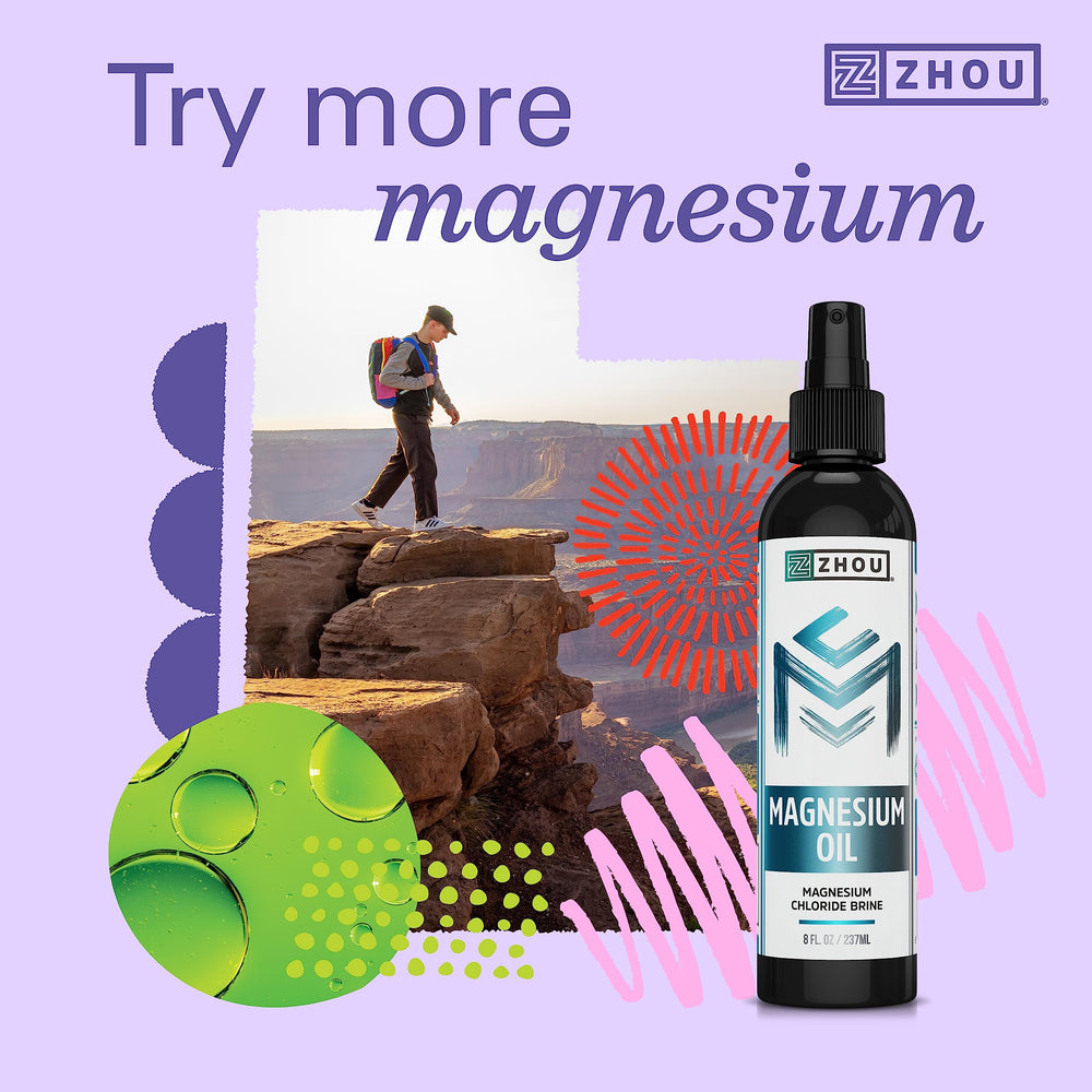 Zhou Magnesium Glycinate lifestyle scene suggests sleep support and relaxation.