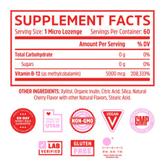 ZHOU Methyl B12 lozenges close-up highlighting cherry flavor potency.