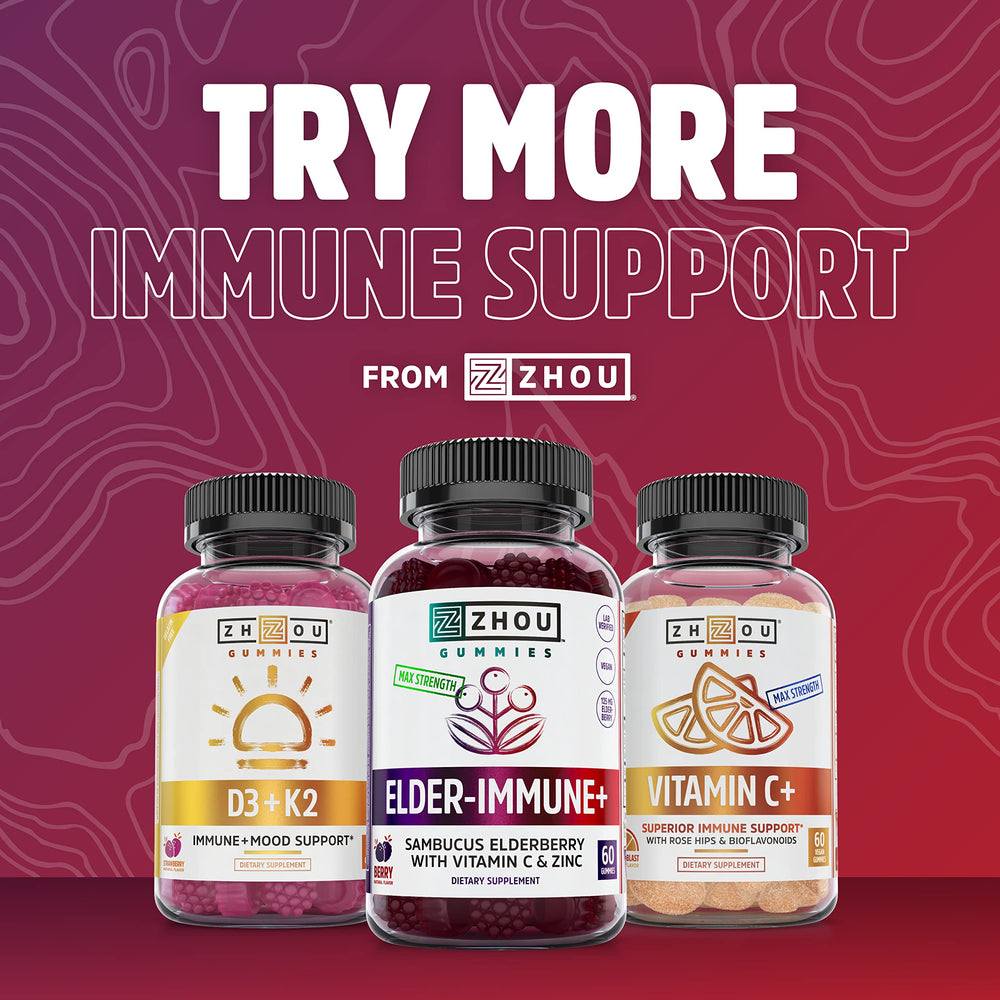 Zhou Nutrition Elder-Mune+ syrup on kitchen counter ready