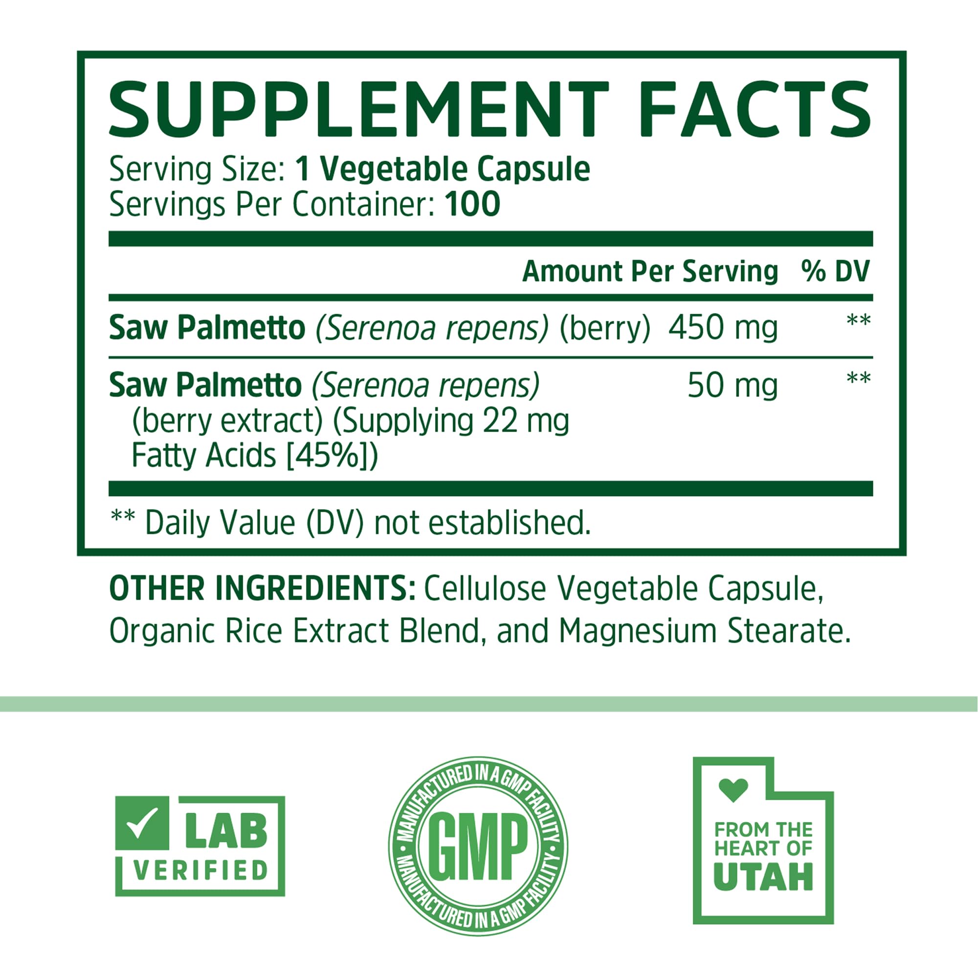 ZHOU Saw Palmetto 450 mg powder with 50 mg extract for premium support