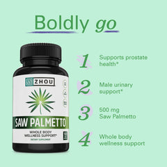 ZHOU Saw Palmetto capsules show 45 percent fatty acids for extra strength