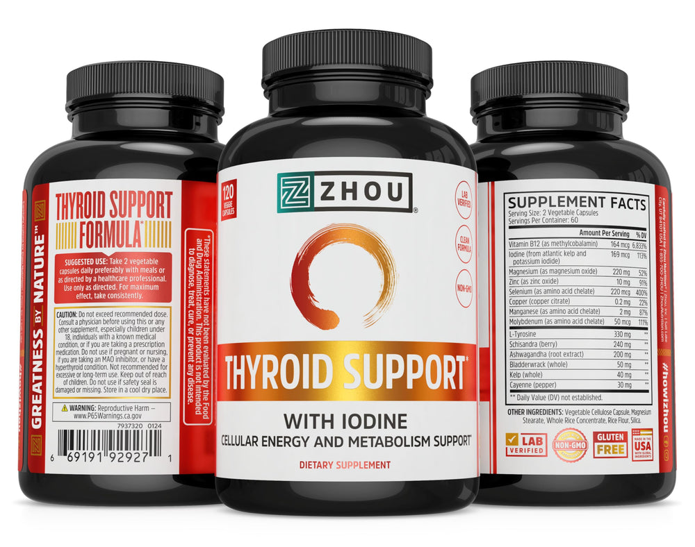 ZHOU Thyroid Support bladderwrack depicted as part of the blend