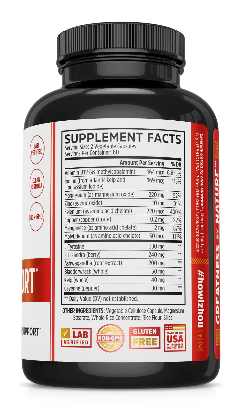 ZHOU Thyroid Support capsules close-up for easy daily intake
