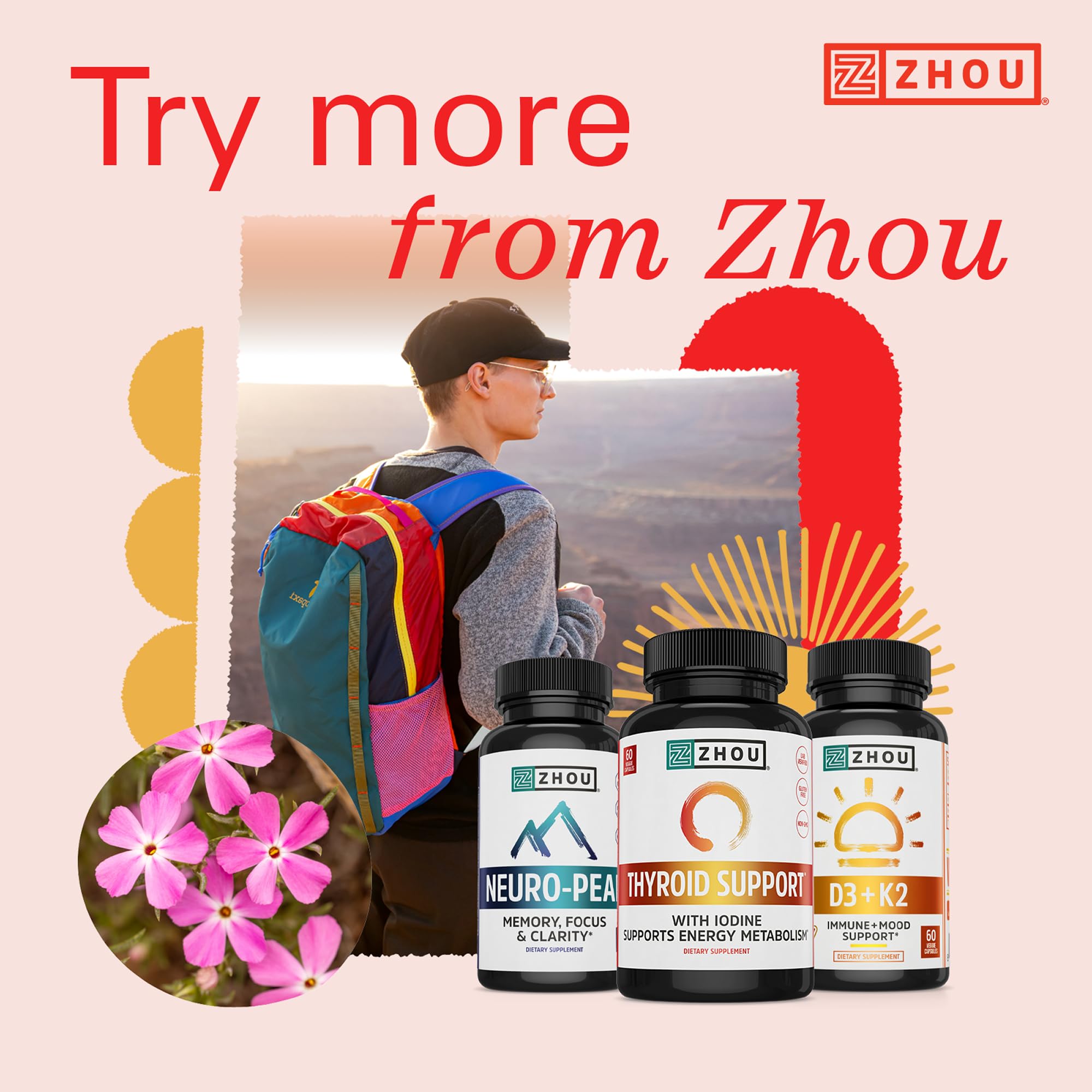 ZHOU Thyroid Support packaging communicates premium, gluten-free formulation