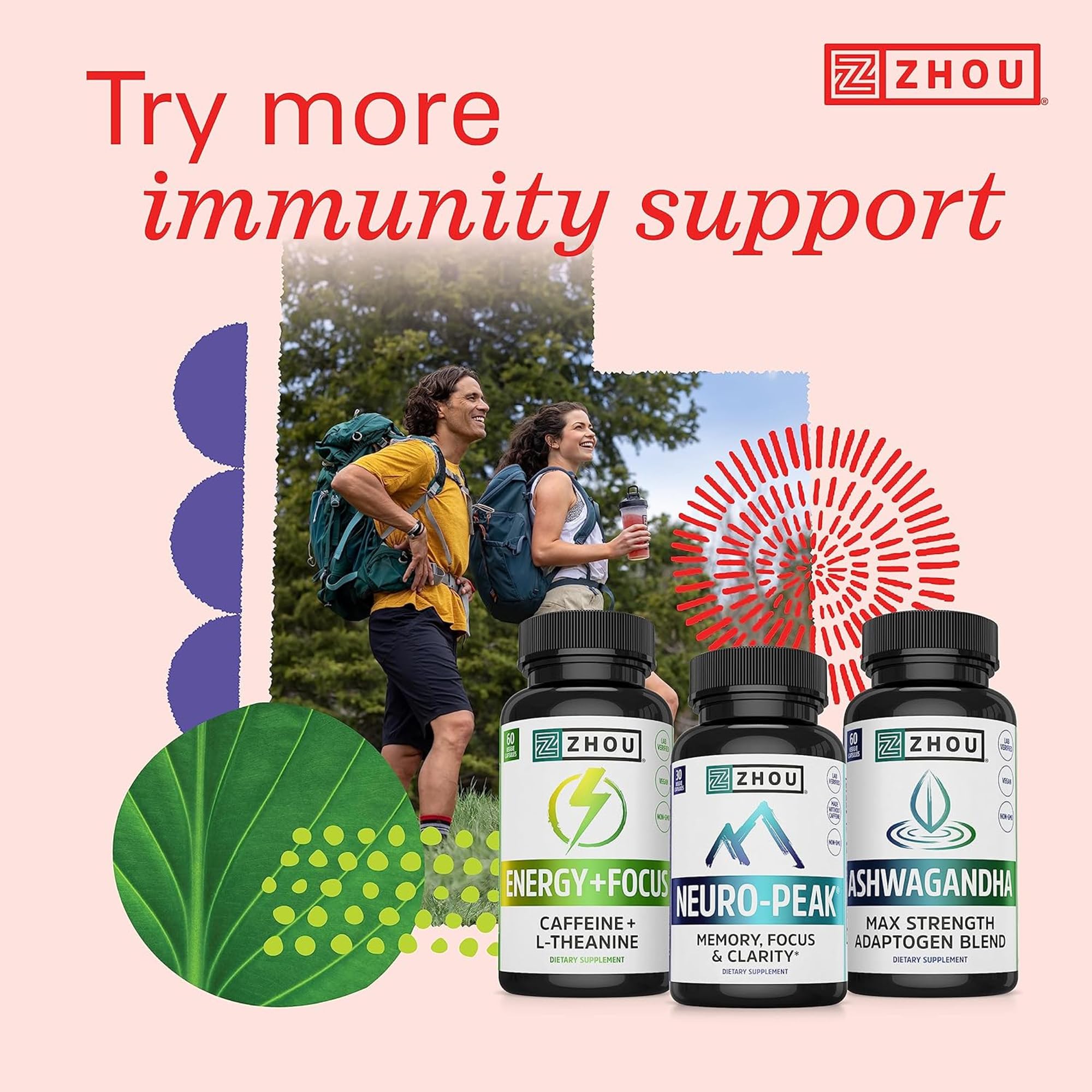 ZHOU Vitamin C Gummies packaging on shelf for wellness-focused consumer
