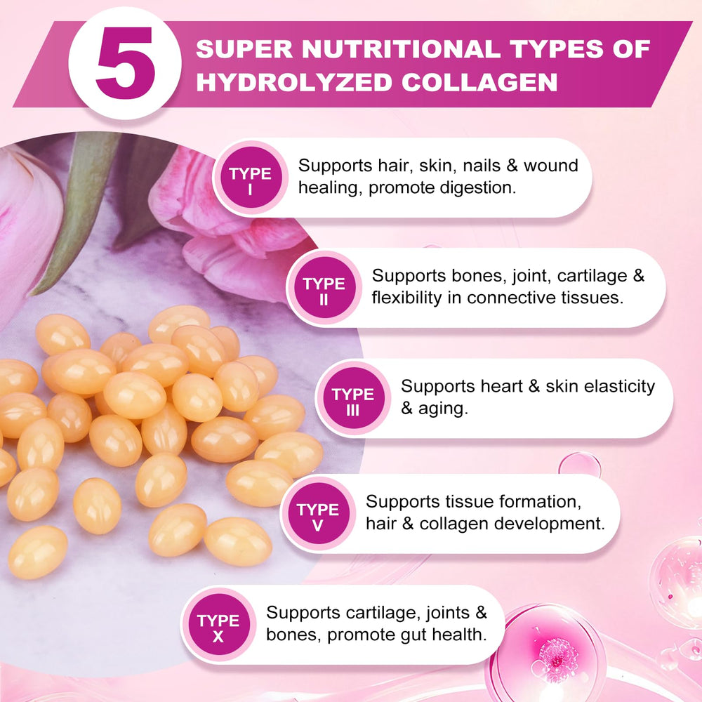 ZHPHK label detail shows collagen types I-V-X and ingredients