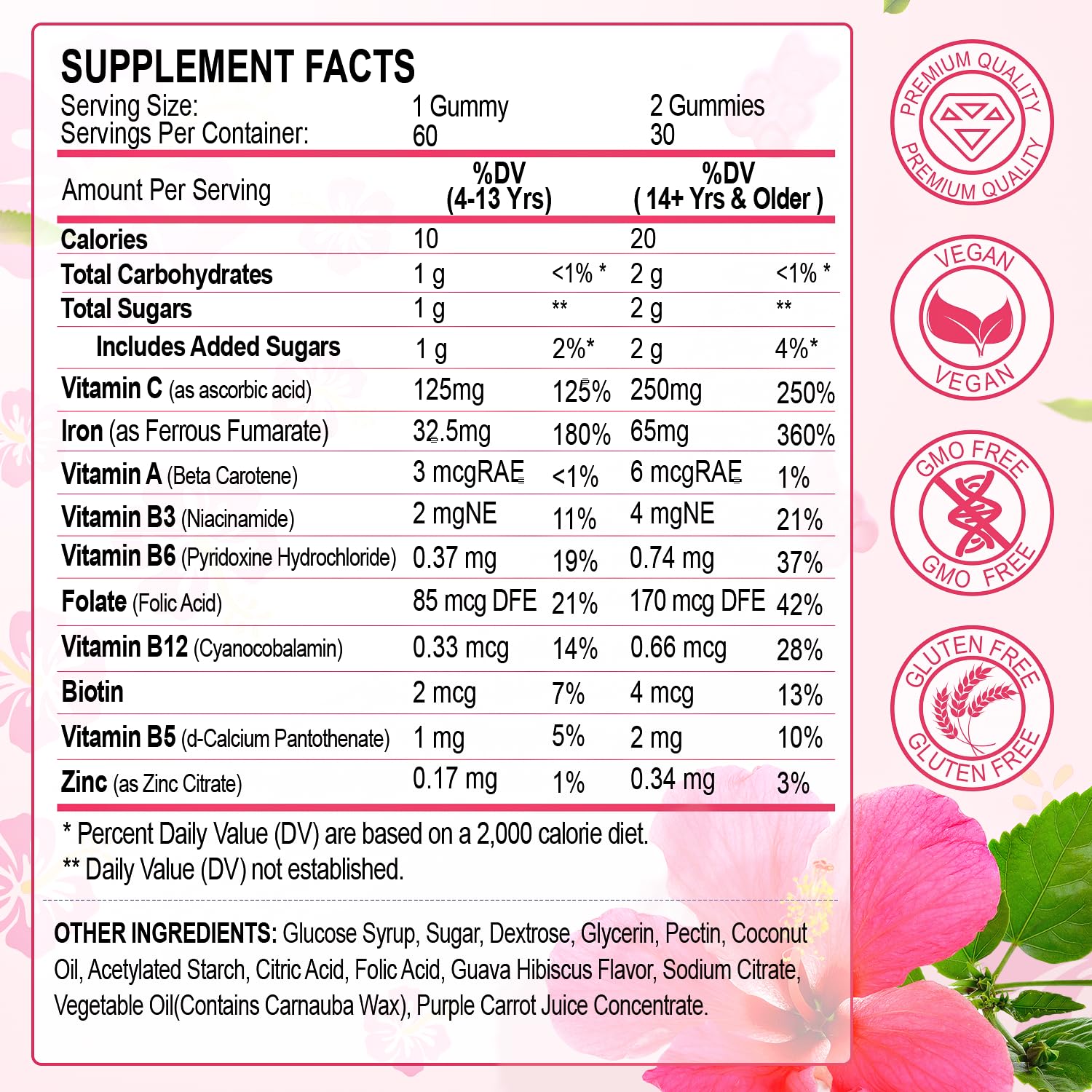 ZHPHK Iron Gummies bottle open shows easy-to-take, fruity supplement.