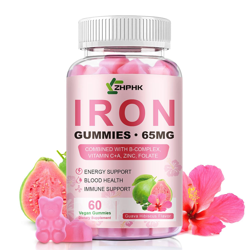 ZHPHK Iron Gummies bottle for daily iron support and energy.