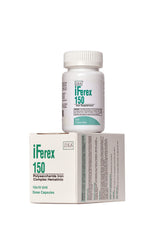 Ziks iFerex 150 capsules closeup highlights compact capsule form for easy dosing