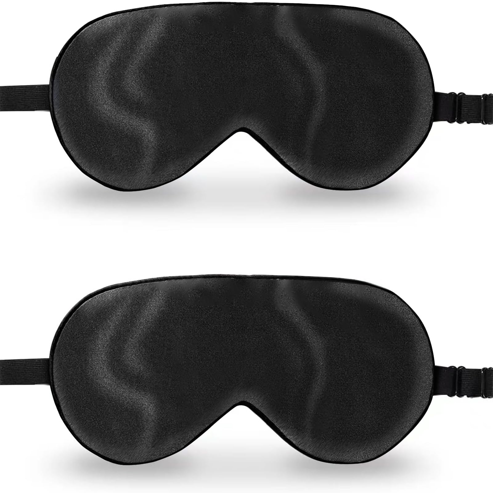 ZIMASILK 2-pack sleep mask with adjustable black strap for customizable, comfortable fit.