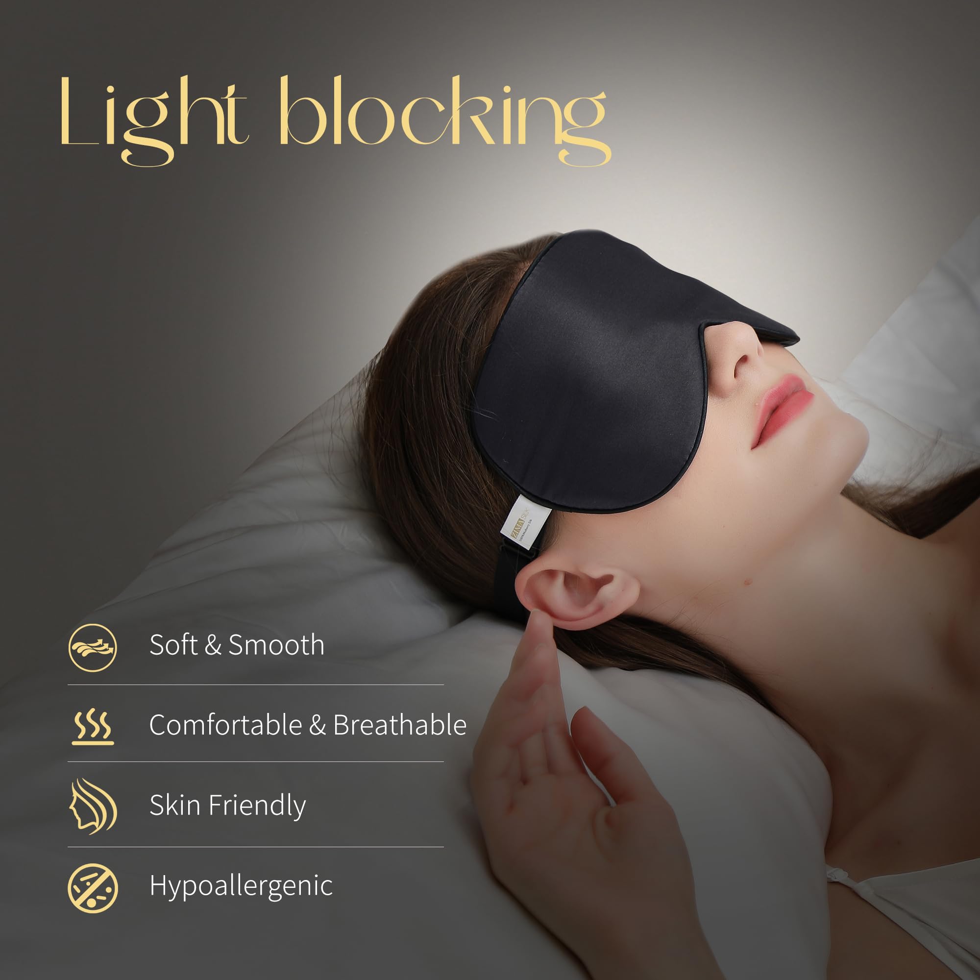 ZIMASILK 2-pack sleep mask in ultra-soft fabric for gentle coverage and peaceful sleep.