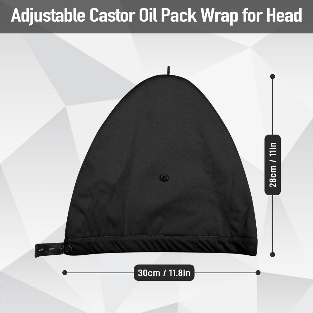 ZINGTERRA Castor Oil Pack Wrap three-layer design protects hair and pillow.