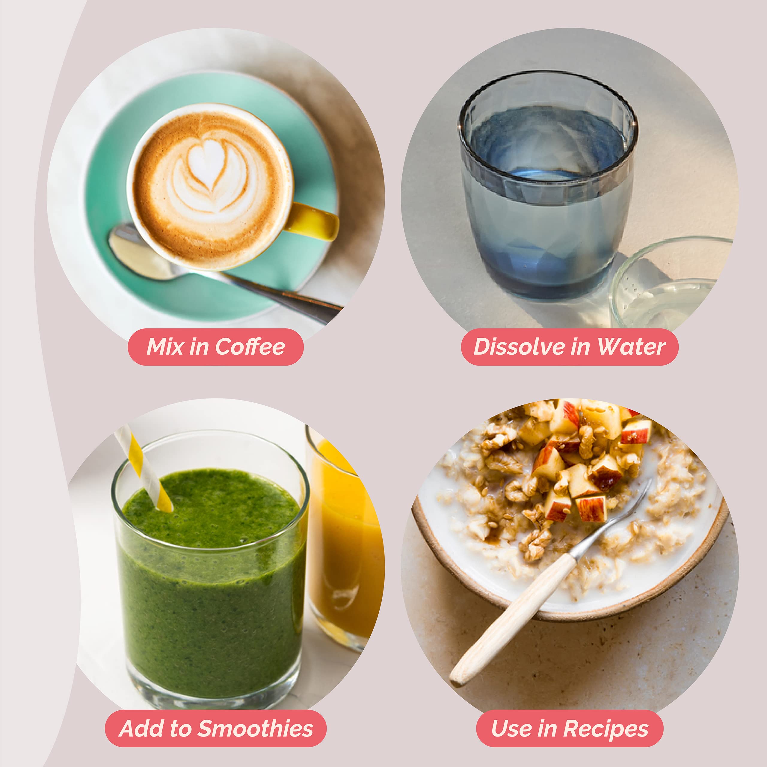 Zint Collagen ingredients panel shows grass-fed, non-GMO amino acids and purity.