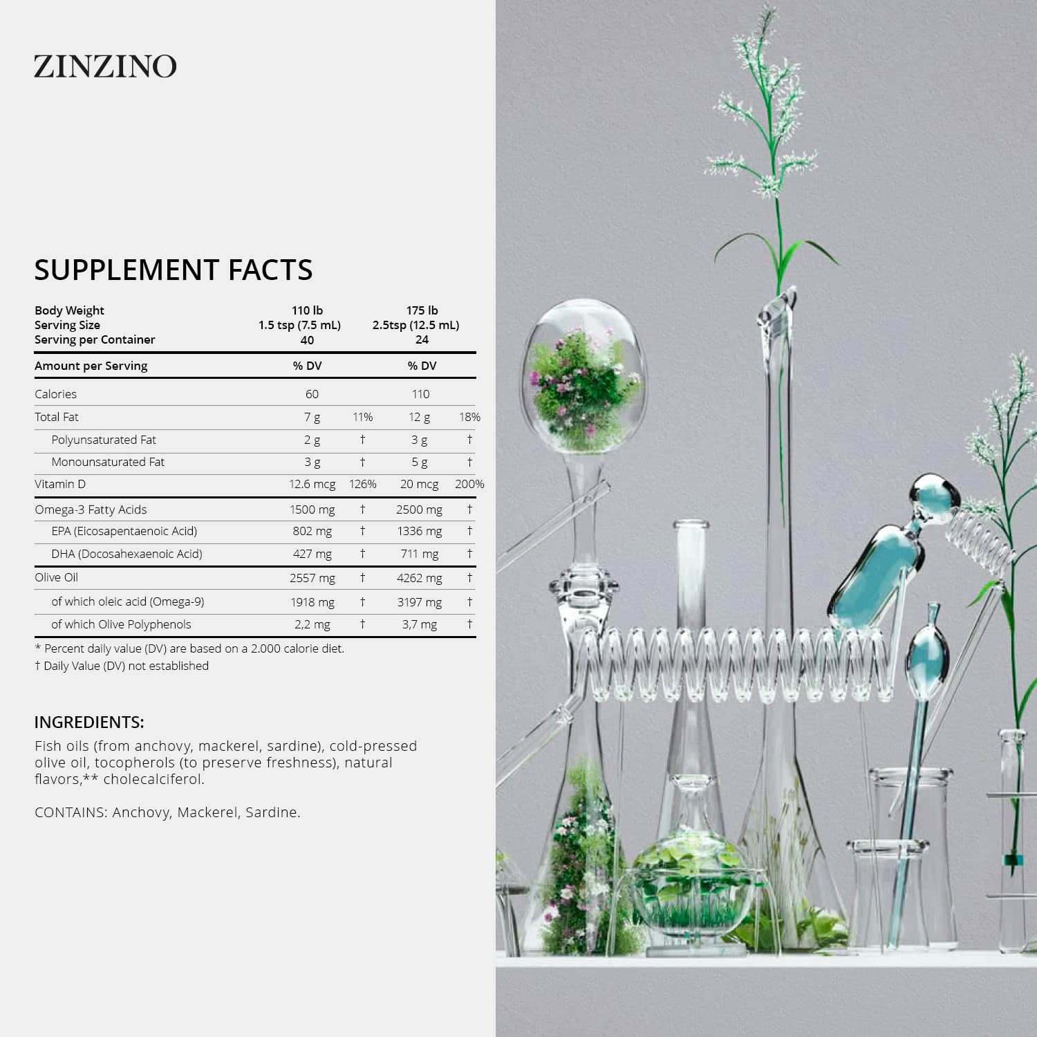 Zinzino BalanceOil+ bottle side view highlights convenient liquid supplementation