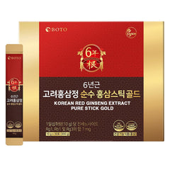 ZIOSTAND BOTO 6-Year Red Ginseng Stick in gold pack supports daily vitality.