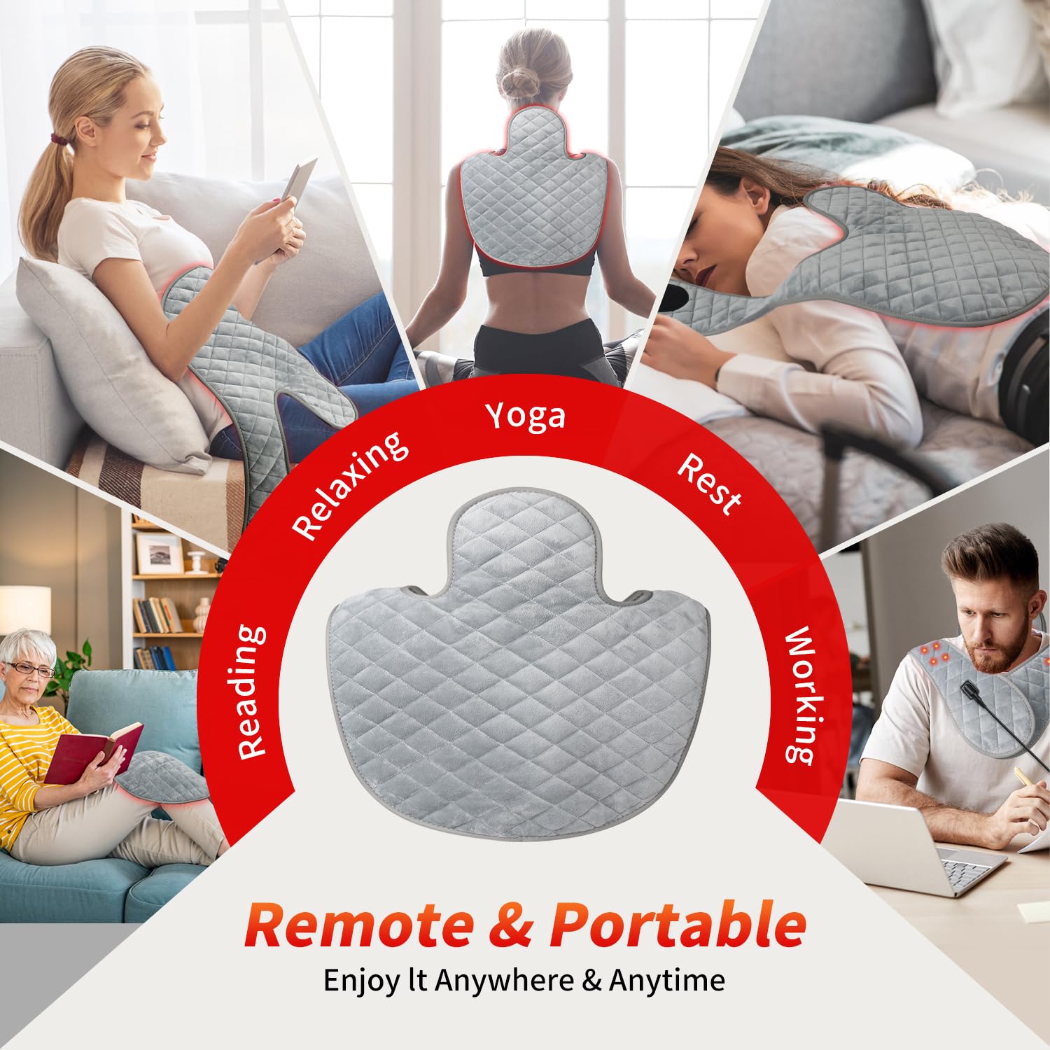 Ziptly in-use belt demonstrates portable relaxation at home or office.