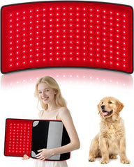 Ziptly red light therapy mat back view with wide coverage for sessions.